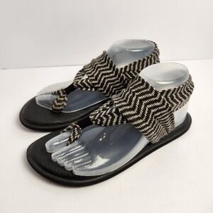 Sanuk Women's Yoga Sling 2 Print Black/White Casual Sandals Size 7